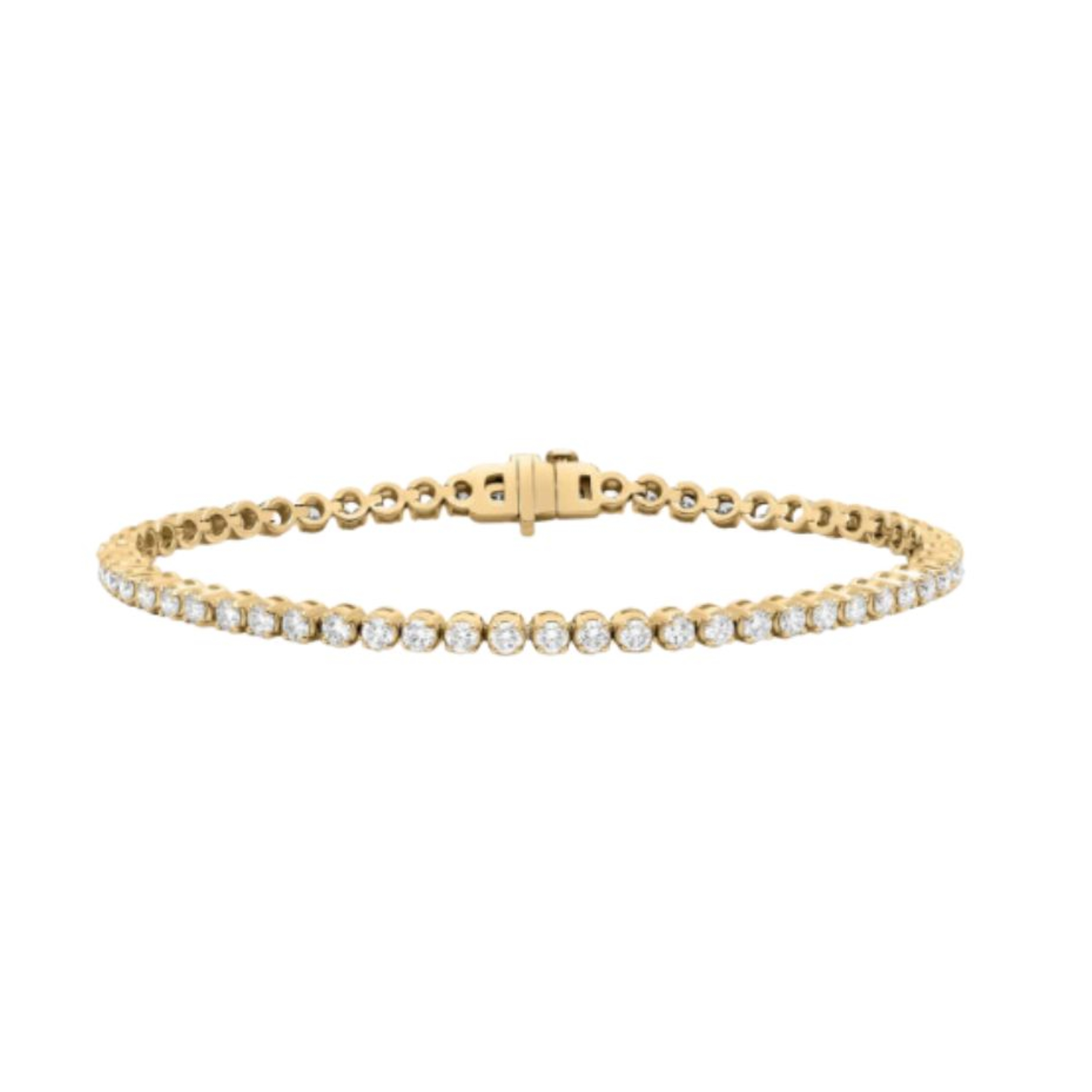 5.00CT Lab Grown Tennis Bracelet 14K Yellow Gold